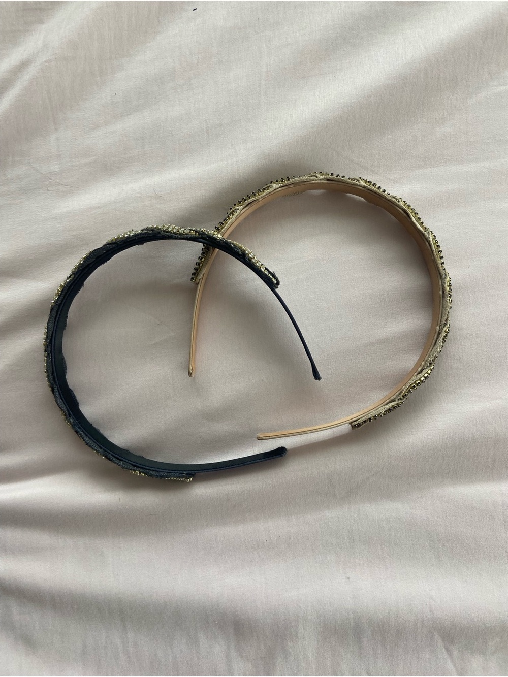 J. Crew Embellished Headbands in Navy and Tan